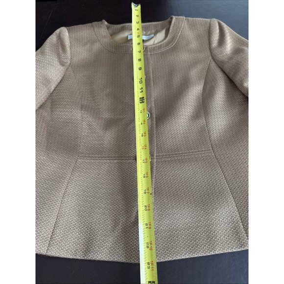 Tahari Arthur S. Levine Womens Jacquard Blazer Size 10 Brown - Picture 6 of 11